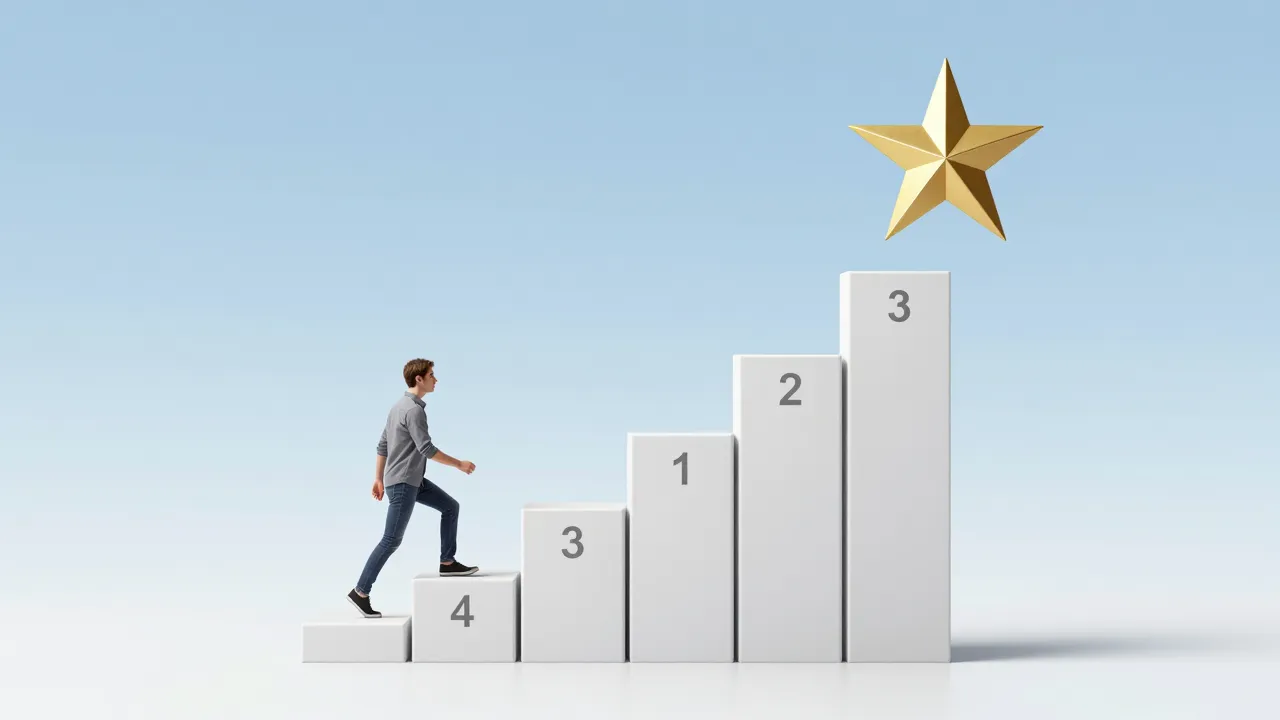 성장 그래프 계단 상승