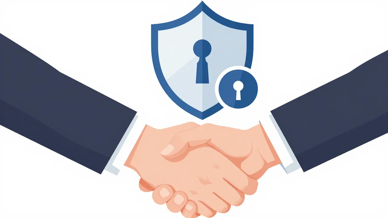 협력 보증을 상징하는 악수