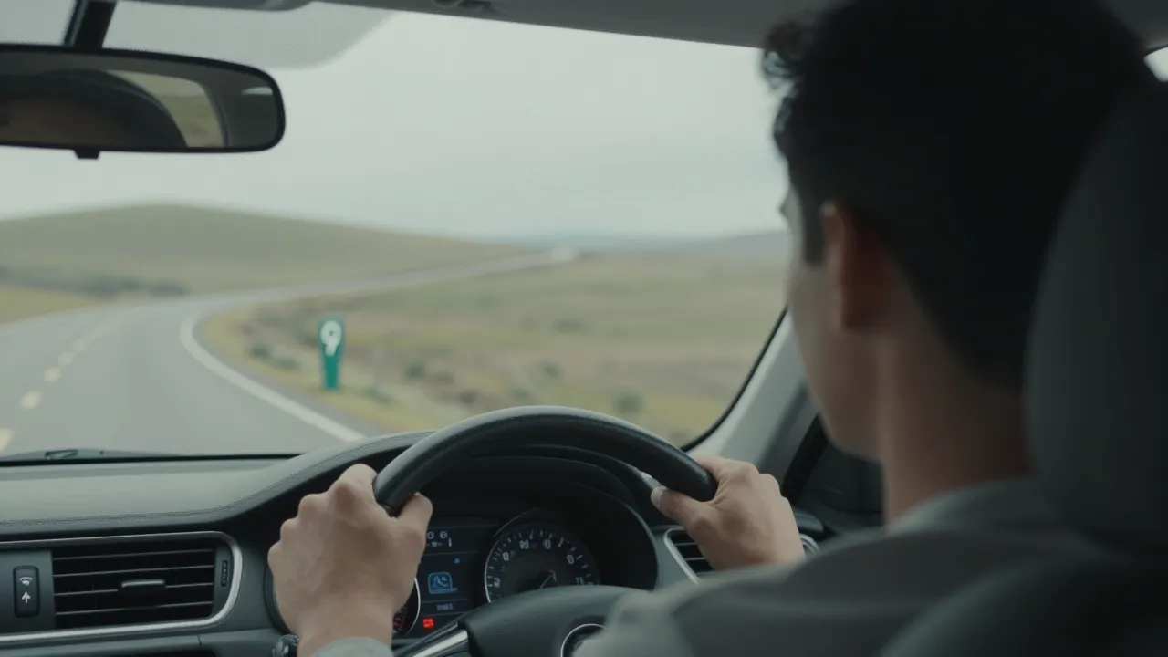 장거리 주행중인 운전자