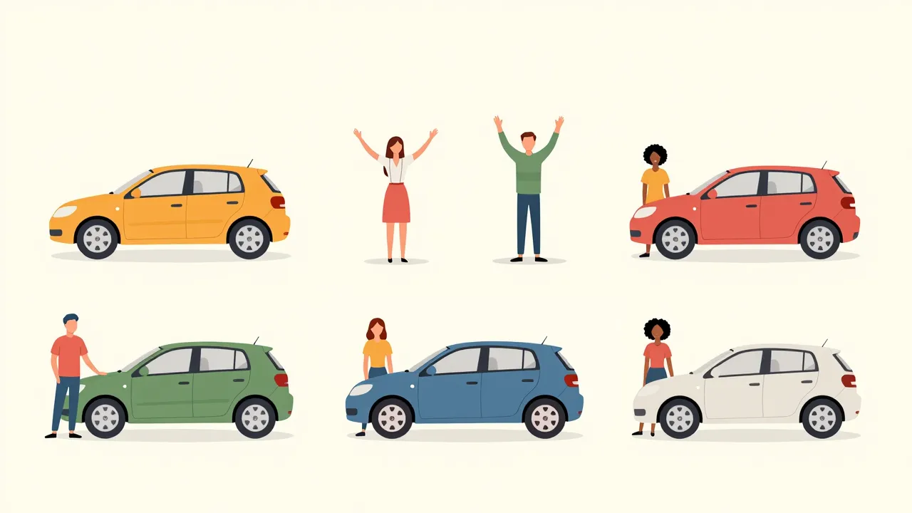 중고차와 행복한 사람들