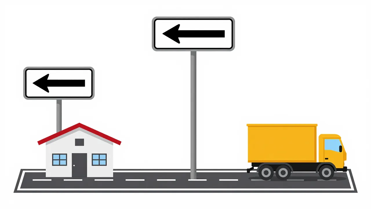 갈림길에 표지판